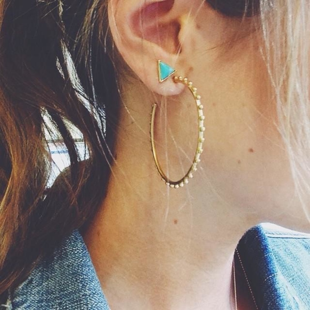 NIB Stella & Dot Deja Vu Stone Studs Howlite